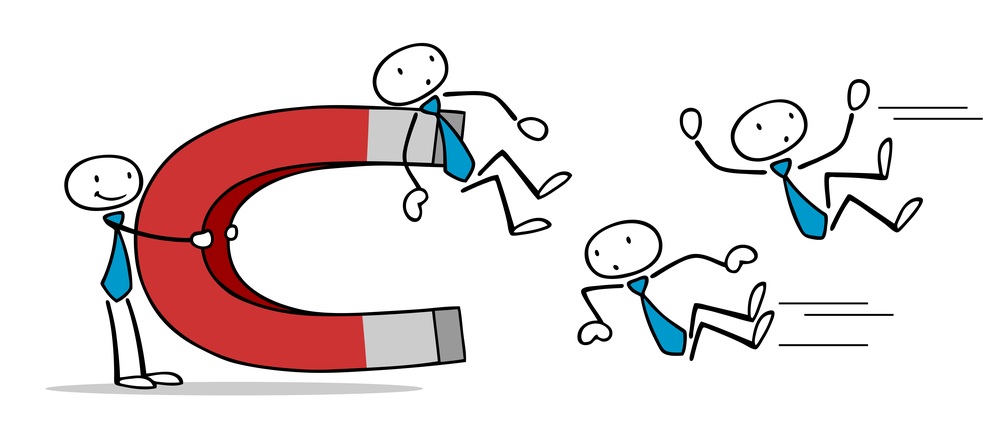 Customer,Retention,Or,Attraction,Concept,With,Magnet,And,Business,People