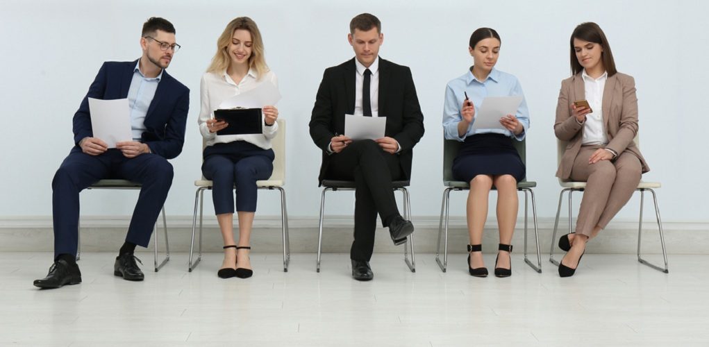 People,Waiting,For,Job,Interview,In,Office,Hall