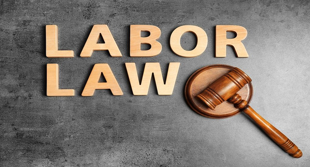 Flat,Lay,Composition,With,Words,Labor,Law,On,Grey,Background
