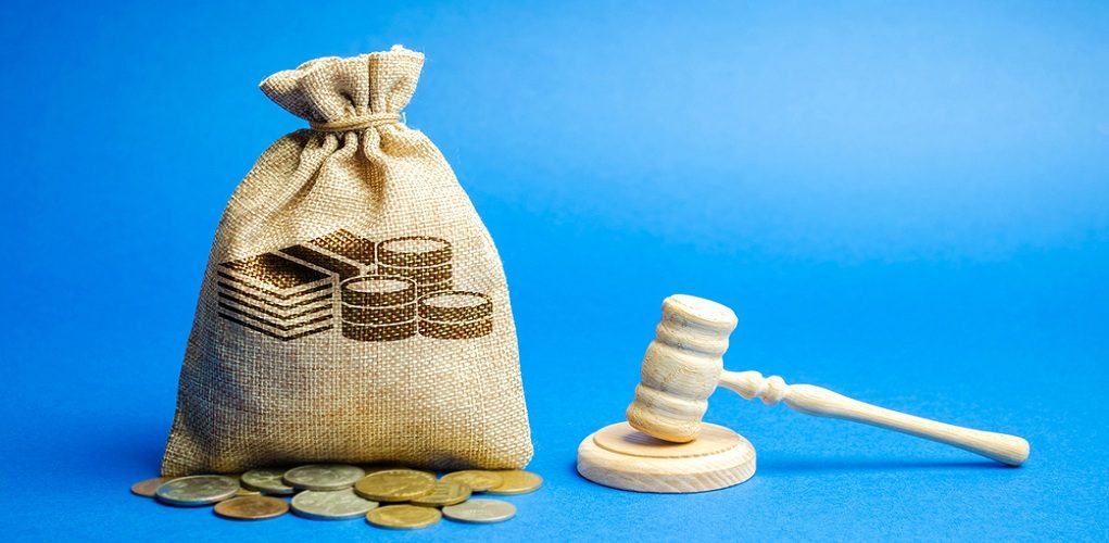 Money,Bag,And,Judge's,Hammer.,Penalty,For,A,Crime,And