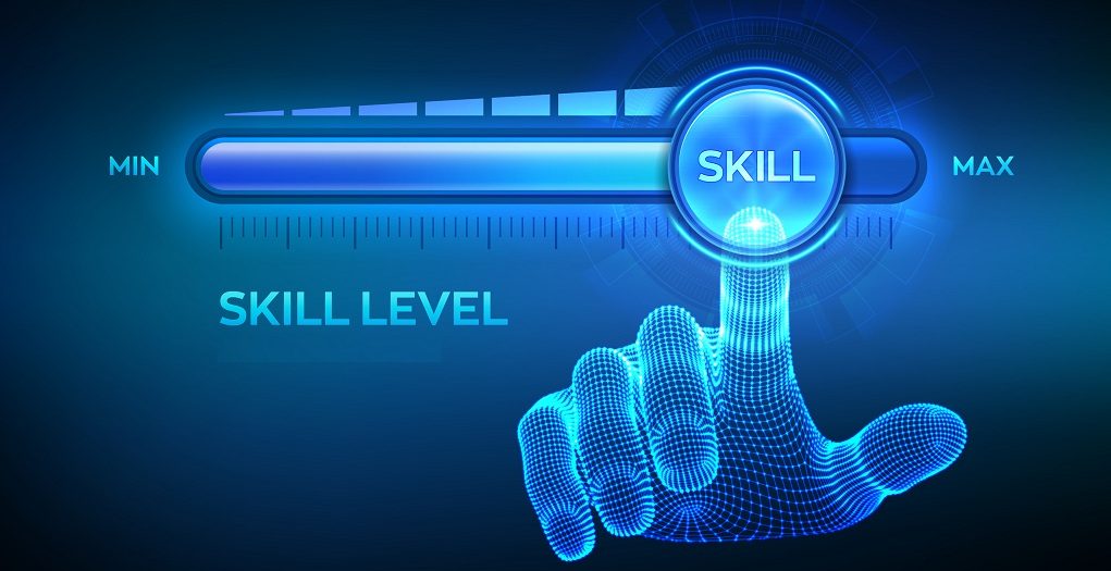Skill,Levels,Growth.,Increasing,Skills,Level.,Wireframe,Hand,Is,Pulling