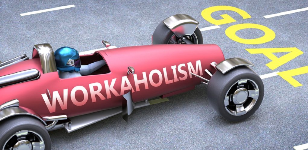 Workaholism,Helps,Reaching,Goals,,Pictured,As,A,Race,Car,With