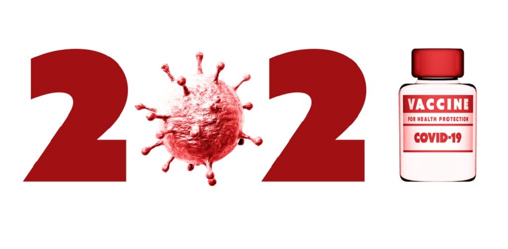 New,Year,2021,Lettering,With,Coronavirus,,Covid-19,And,Vaccine,Bottle.