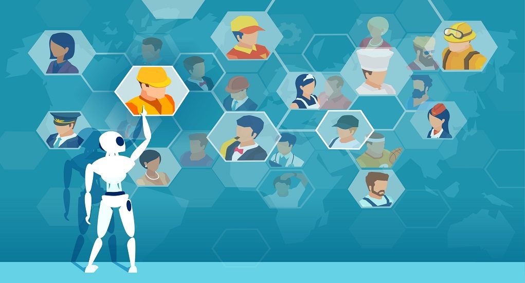 Vector,Of,A,Robot,Being,Involved,In,Search,And,Recruitmet