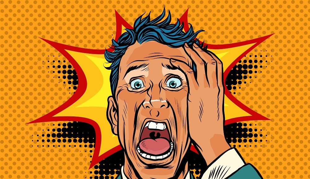 Pop,Art,Panic,Face,Man,Funny.,Pop,Art,Retro,Illustration