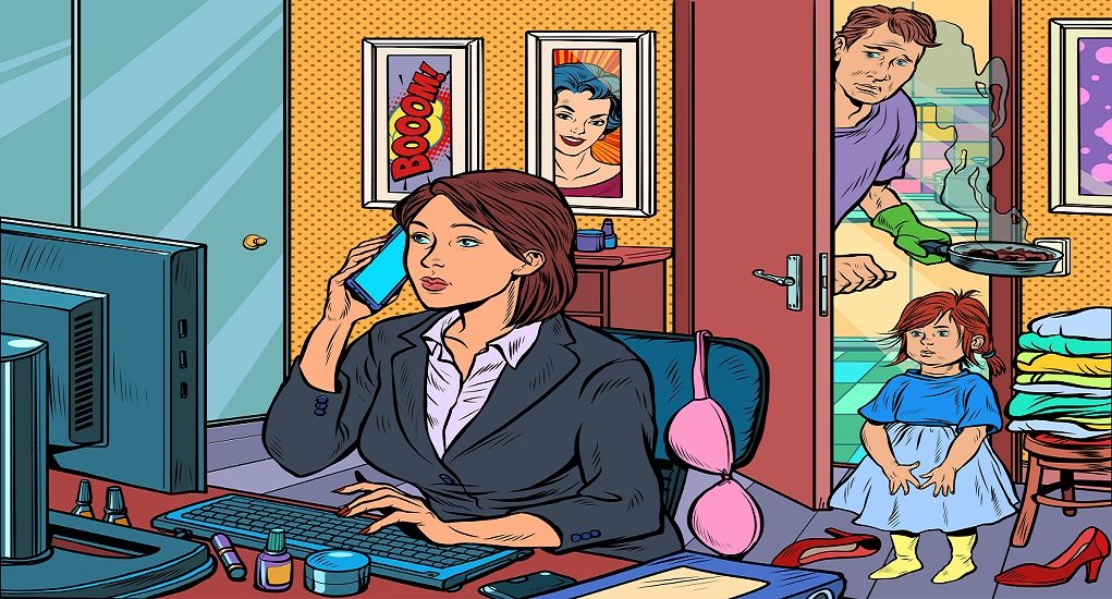 Woman,Work,At,Home,Freelance,Epidemic,Self,Isolation,Quarantine.,Pop