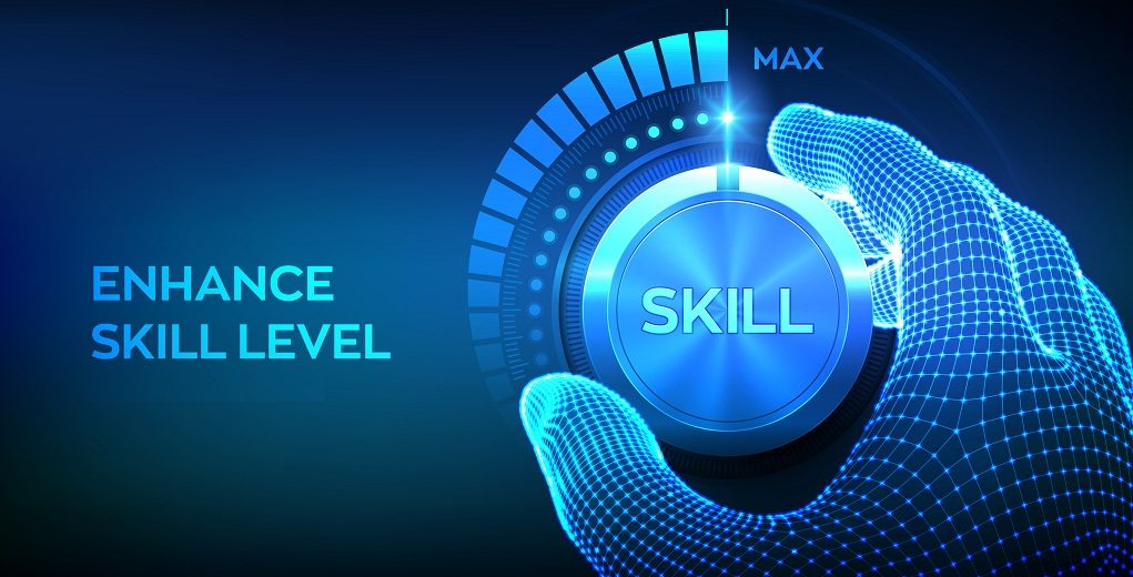 Skill,Levels,Knob,Button.,Increasing,Skills,Level.,Wireframe,Hand,Turning